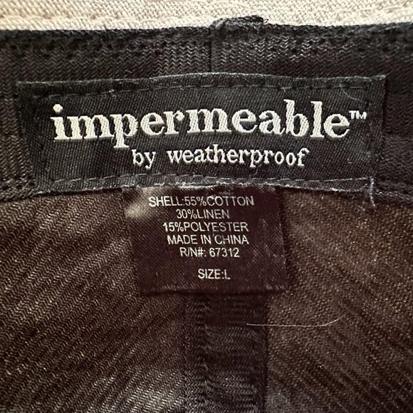 Impermeable By Weatherproof Fedora Hat Fitted Cap Beige Size L Cotton Blend VTG - Picture 7 of 7